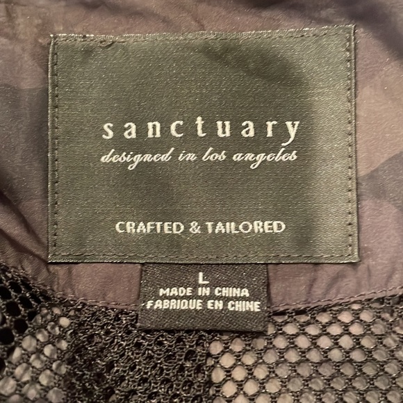 Sanctuary camo zip front hooded wind breaker sz L - Picture 5 of 6